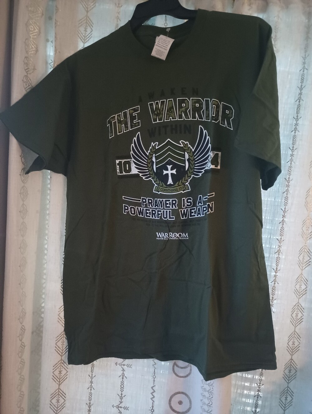 Fruit of the Loom Olive Green Warrior Graphic Tee